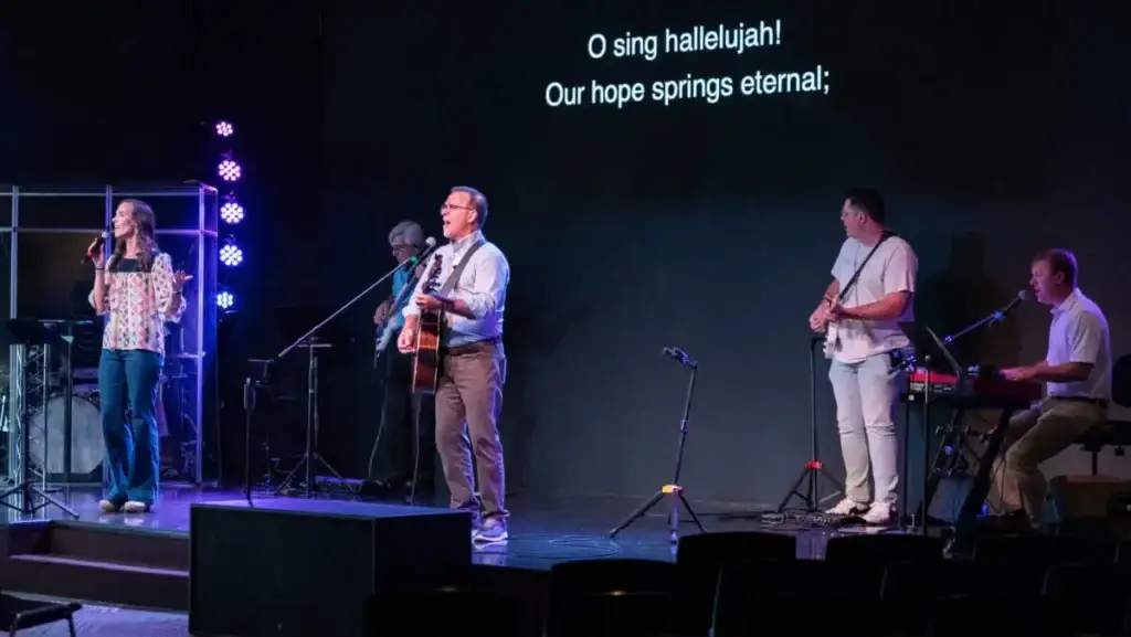 Praise team leading worship at LIFT! Conference