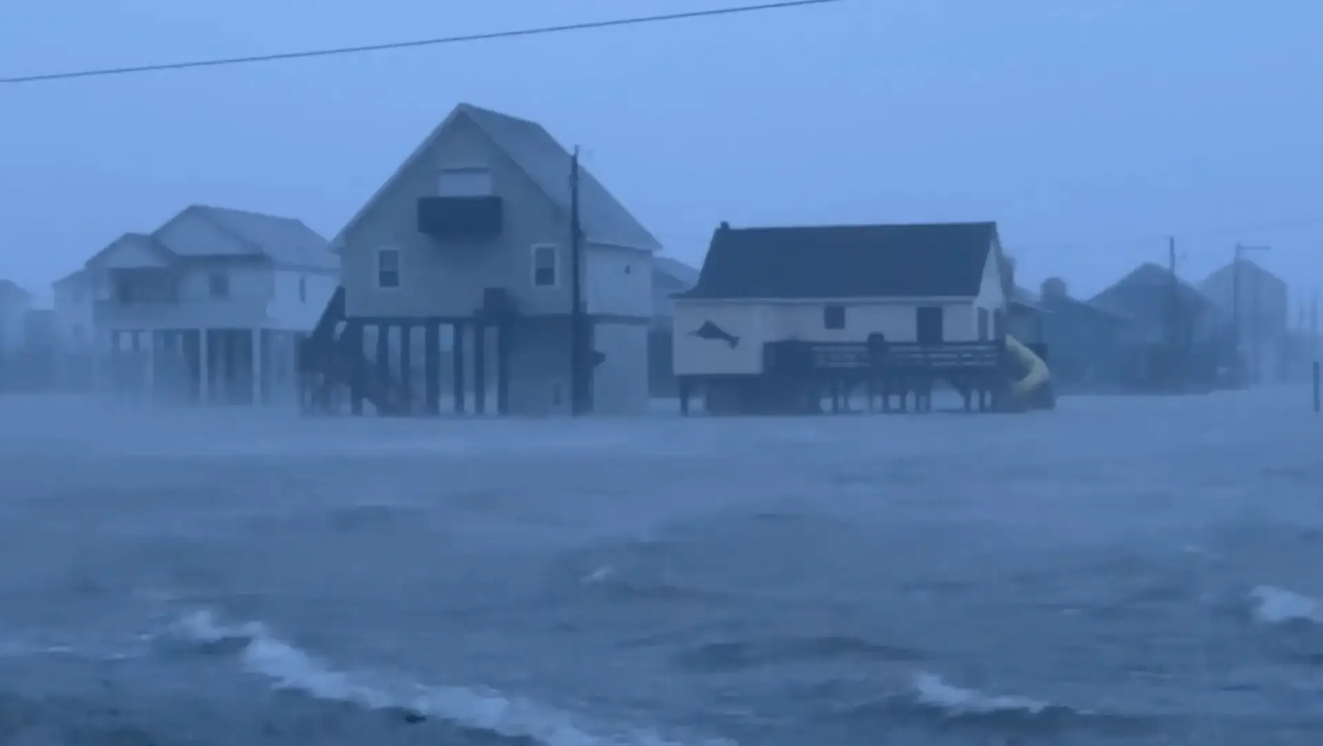 Hurricane Beryl making landfall on the Texas coast